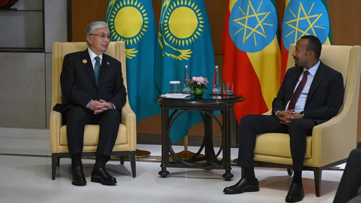 Президент Казахстана Касым-Жомарт Токаев провел встречу с премьер-министром Эфиопии Абием Ахмедом, сентябрь 2026