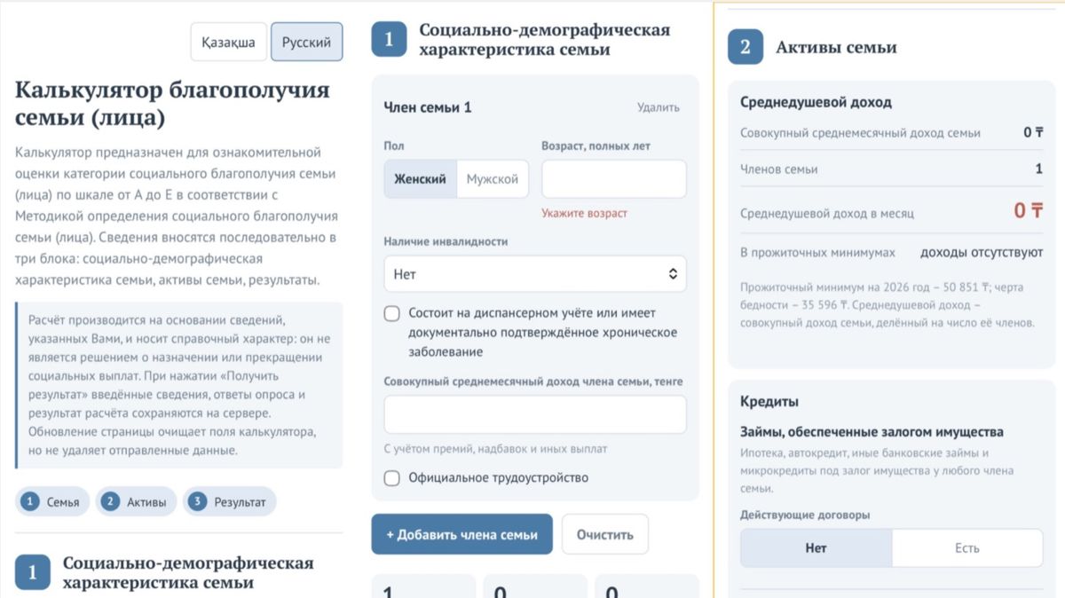 Калькулятор благосостояния
